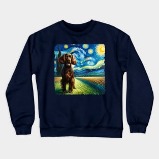 Starry Boykin Spaniel Dog Portrait - Pet Portrait Crewneck Sweatshirt